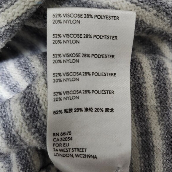 Anthropologie Gray and White Striped V-neck Sweater. Sz. S - Picture 5 of 10